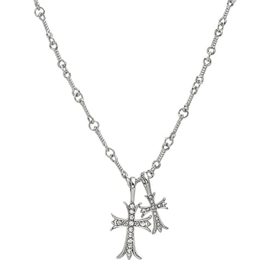 Bakod Jewelry Personalized Double Cross Necklace For Women